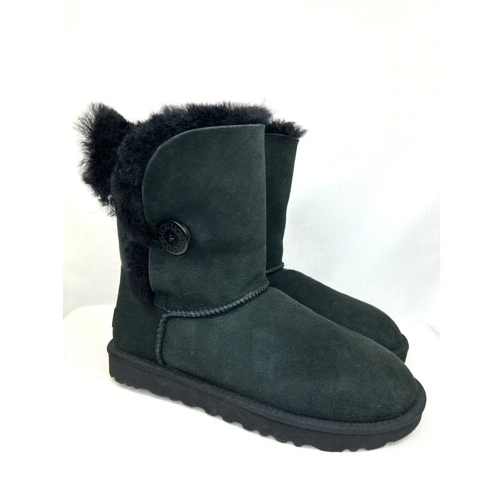 UGG 1016226 Women's Bailey Button II Winter Black Boot Size 10